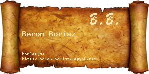 Beron Borisz névjegykártya